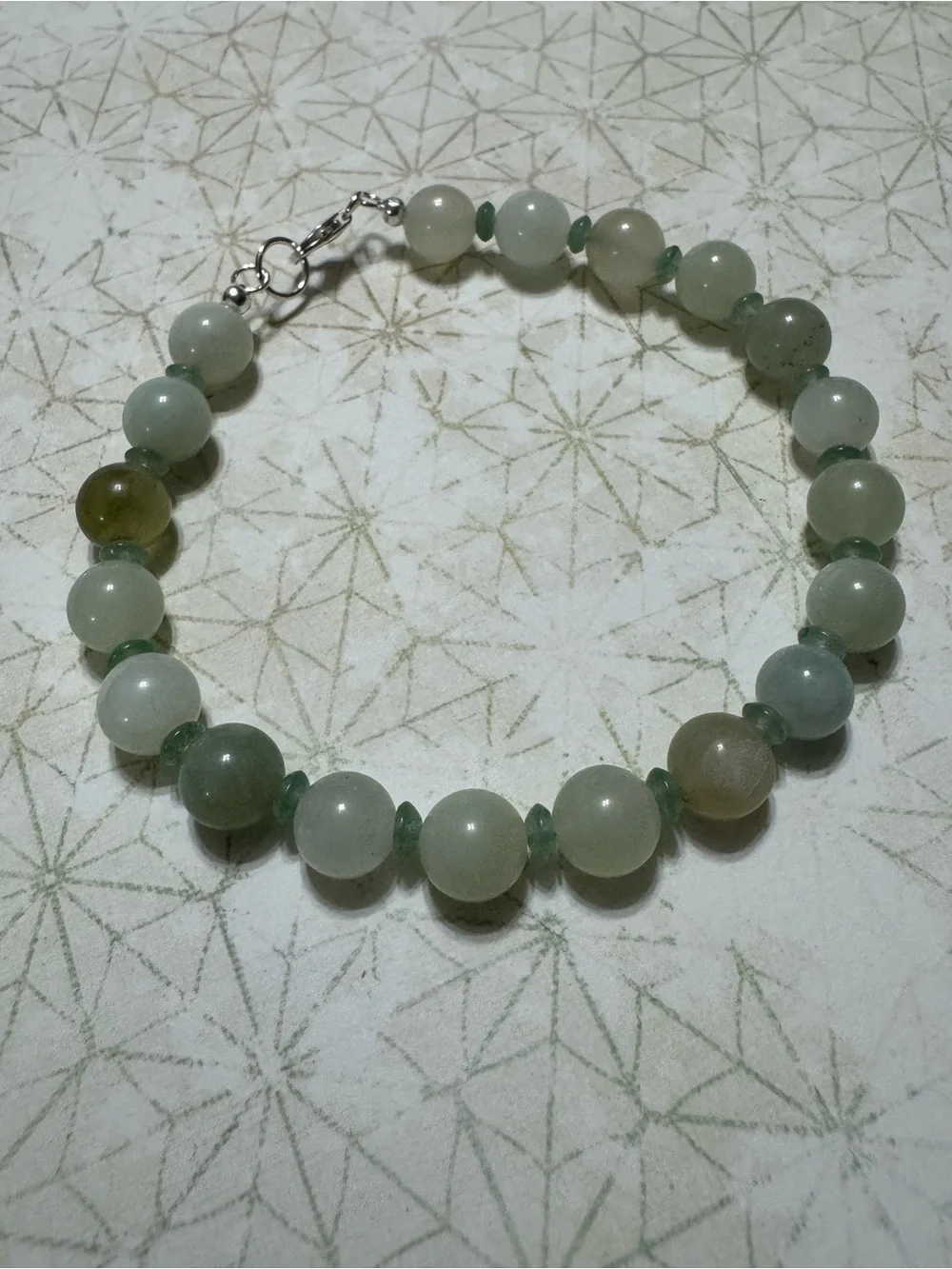 JADE BRACELET WITH STERLING SILVER